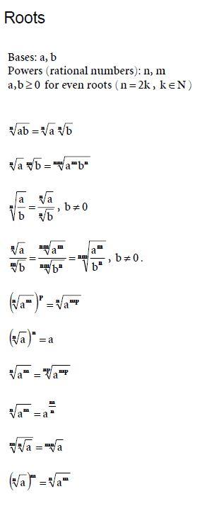 Algebra Roots Mathematics Formulas