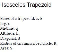 Geometry Isosceles Mathematics Formulas