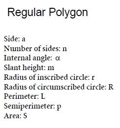 Geometry Regular Polygon Mathematics Formulas