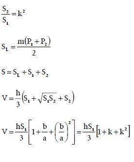 Geometry Frustum of a Regular Pyramid Mathematics Formulas