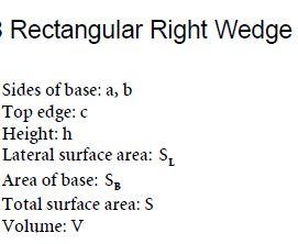 Geometry Rectangular Right Wedge Pyramid Mathematics Formulas