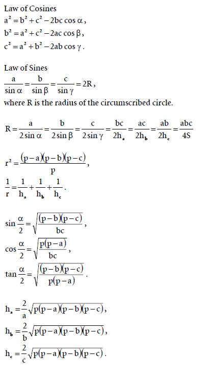 Mathematics Math Geometry Formulas 4.2