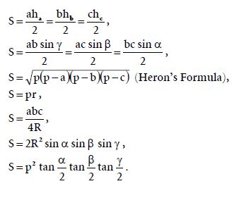 Mathematics Math Geometry Formulas 4.4