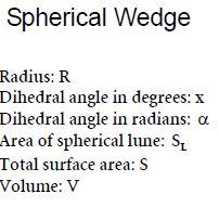 Geometry Spherical Wedge Math Formula