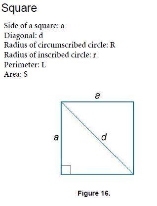 Geometry Square Mathematics Formulas