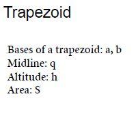 Geometry Trapezoid Mathematics Formulas