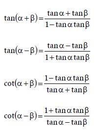 Trigonometry Addition and Subtraction Mathematics Formulas